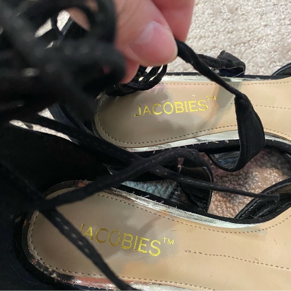 NWT {Jacobies} Black Suede Pointed Toe Block Heels - Memory Foam ~ Size 5.5 - Picture 11 of 12